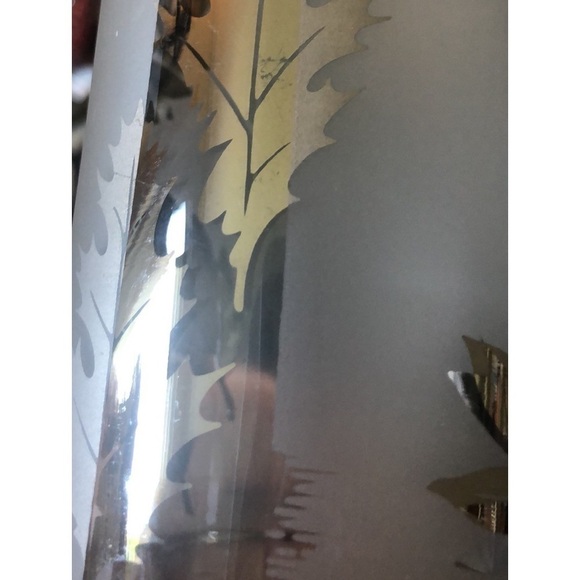 Vintage 1950's Starlyte Silver Leaf Set 4 Frosted High Ball Glasses Mid Century - Picture 5 of 5